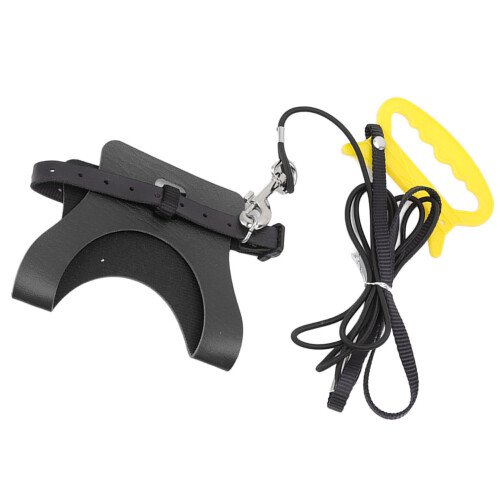 Bird Harness Leash, Elastic, Artificial Leather, Black S 2