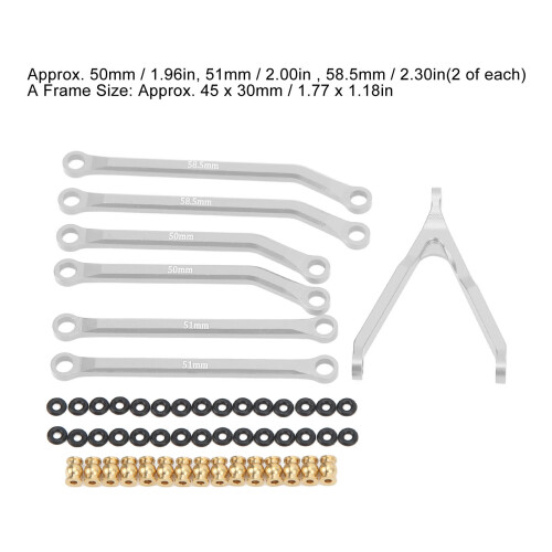 1/24 RC-Modell Lenkstangen-Set Silber 50-58,5 mm 2