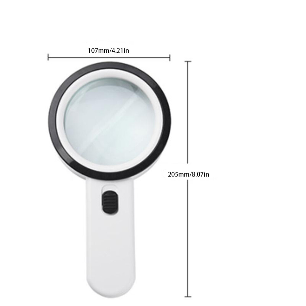 30X Led Light Handheld Magnifying Glass 20.5X10.6x2.7cm For Coins Jewelry 7901356988123