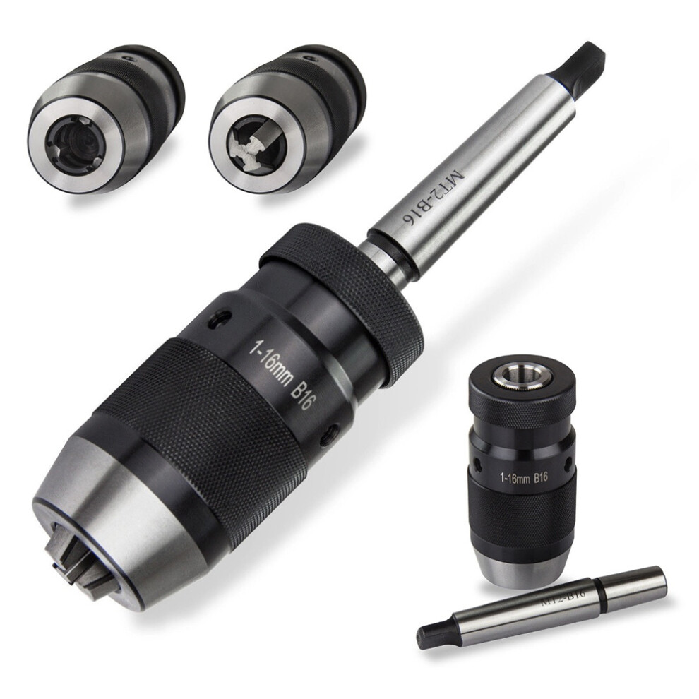 Durable 1-16Mm Steel Keyless Drill Chuck With Mk2-B16 Arbor For Lathe 6941356988601