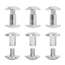 200 Sets Brass Book Binding Screws Flat & Curved Surfaces Silver