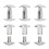 200 Sets Brass Book Binding Screws Flat & Curved Surfaces Silver 1