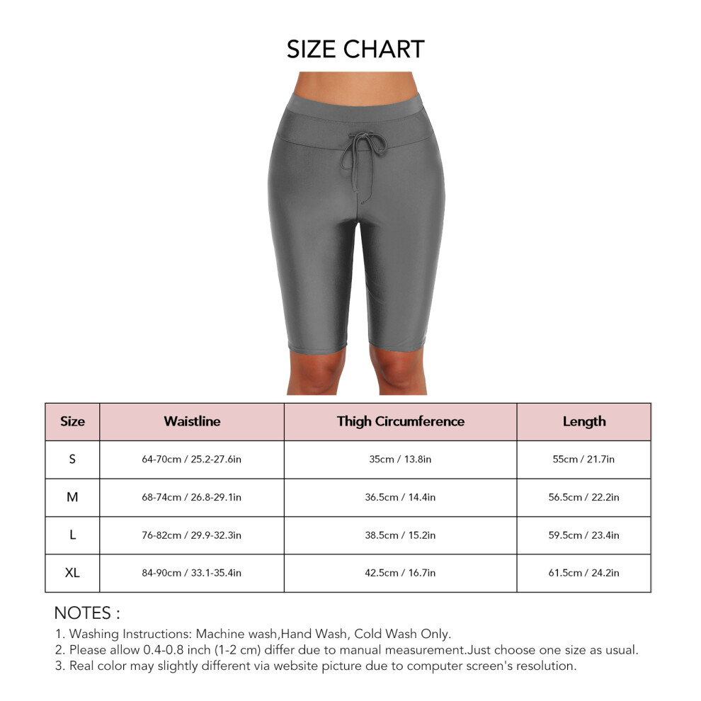 High Waist Short Leggings UV Protection Black Gray S-L | Beach, Surf & Cycling-image-OPC-PMKK76W-NEW