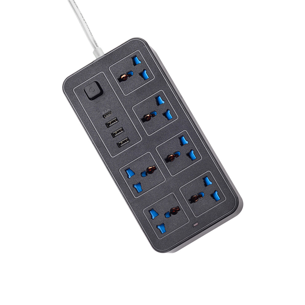 6-Outlet Power Strip With 3 Usb Type C Port & 6Ft Cord - Surge Protected 9301356997077