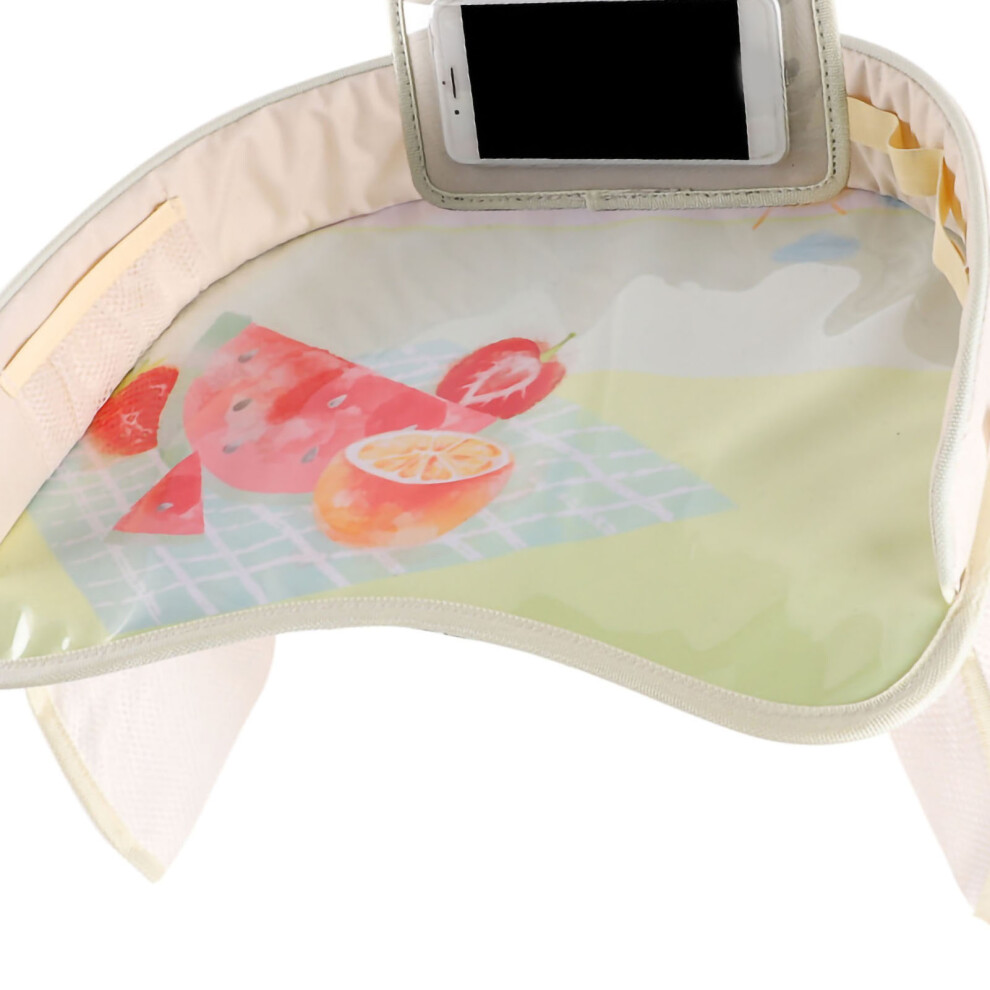 Kids Travel Tray Seat Organizer with Side Pocket, Oxford Cloth, Fits Stroller & Car