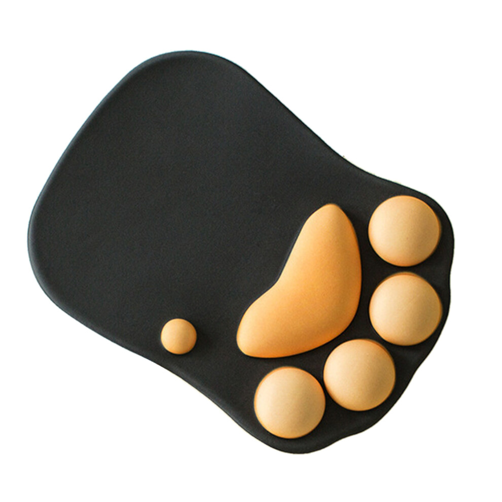 Multipurpose Cartoon Cat Paw Mouse Pad With Wrist Support, Slip-Resistant Black 7891356997662