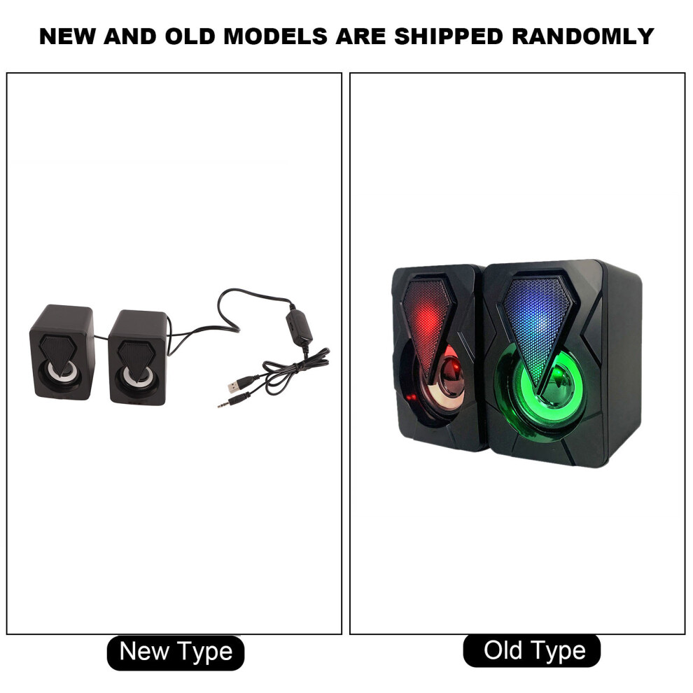 Colorful Rgb Gaming Computer Speakers, Stereo Sound, Heavy Bass, Usb Desktop Speakers Light 7661356997678