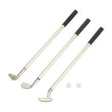 Golf-Stift-Geschenkset aus Zink-Aluminiumlegierung, Mini-Golfball-Stift und Flaggen-Aufbewahrungsbox