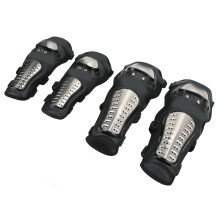 Motorcycle Knee & Elbow Guards, Free Size, PE & Rubber, Black