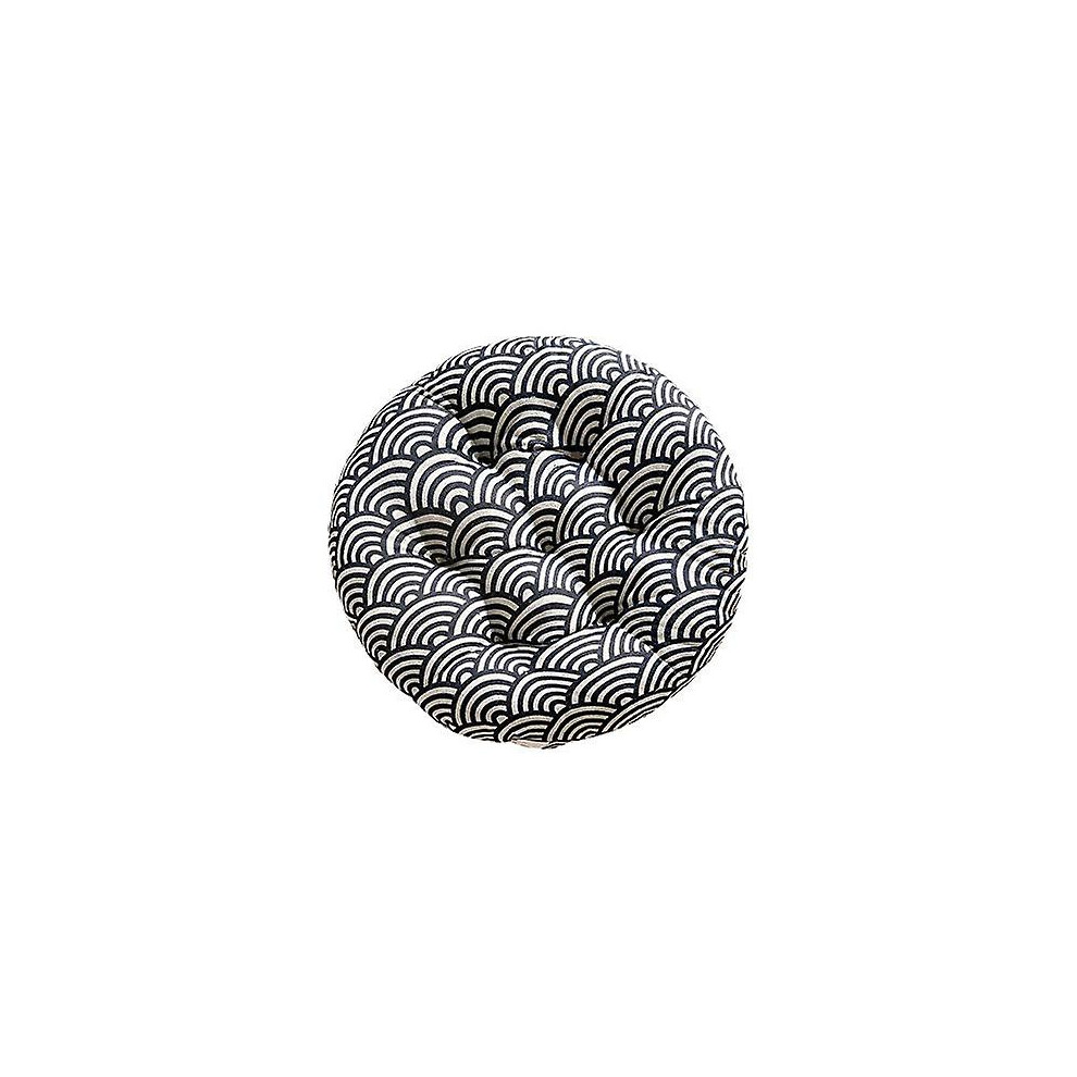 Kikidex (As Show, One Size) Round Chair Pad, 100% Cotton And Linen - Comfortable - Thick And Breathable Cushions 40 * 40 * 6Cm