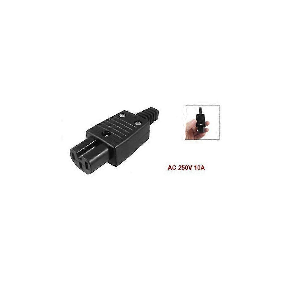 Kikidex (As Show, One Size) Black Iec320 C15 Female Outlet Socket Power Adapter Connector Ac 250V 10A