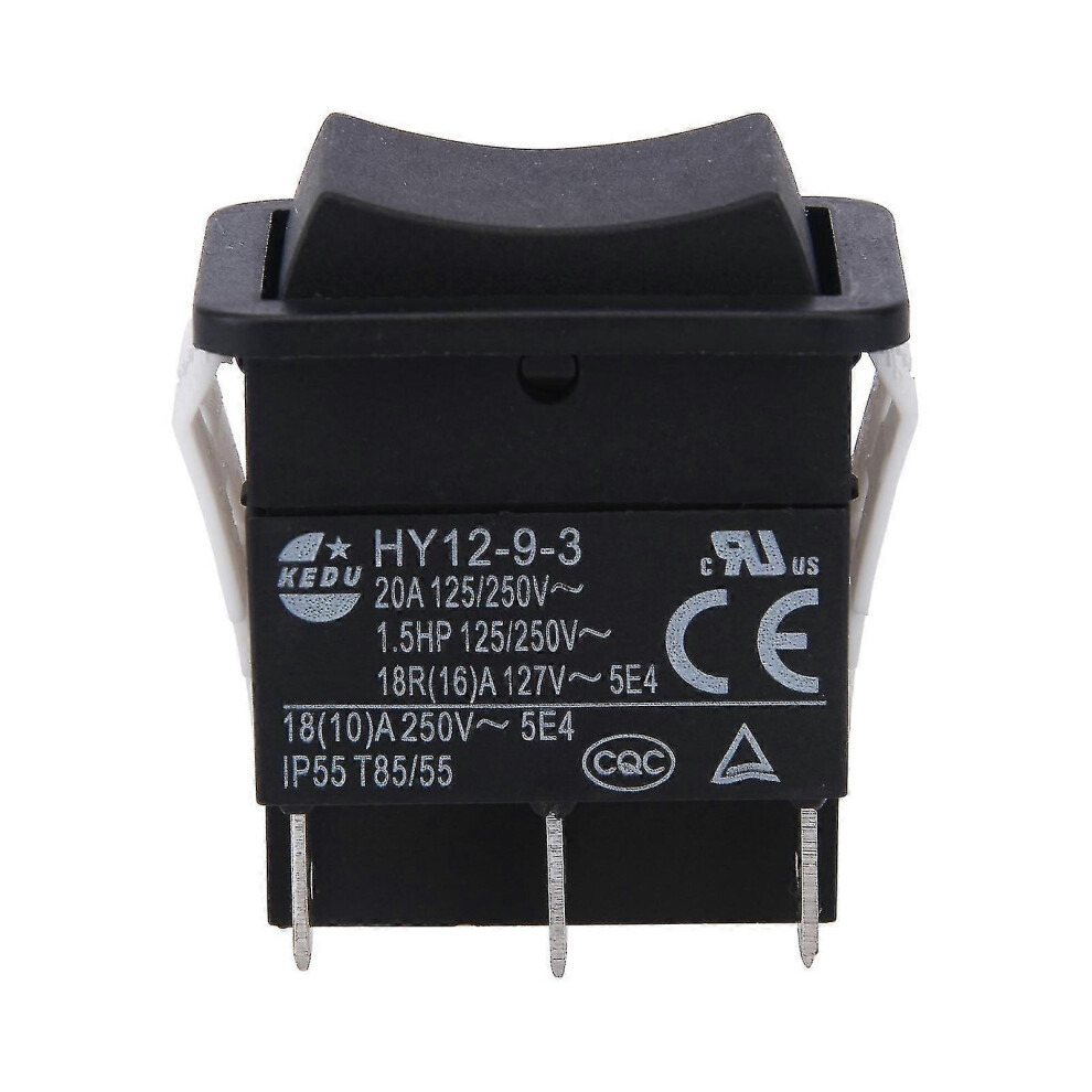 Kikidex (As Show, One Size) Hy12-9-3 Small Industrial On Off Rocker Switch Push Button Boat Arc Abs Durable-Hy