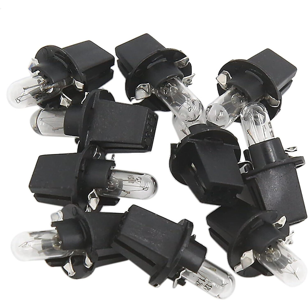 Kikidex (As Show, One Size) 10 Pcs Dc 12V 1.2W T5 Light Yellow Dashboard Bulb For Car Interior