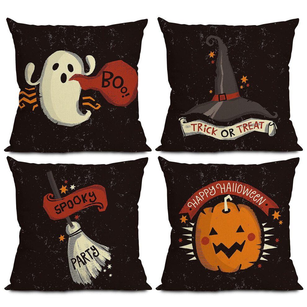 Kikidex (As Show, One Size) Halloween Party Linen Cushion Cover Sofa Cushion Cover (45X45cm)