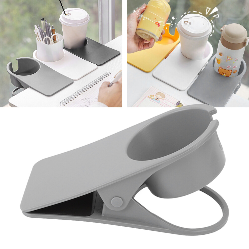 Plastic Cup Holder Clip For Desk, Glass Mug Bottle Clamp Stand, Grey 4691357007901