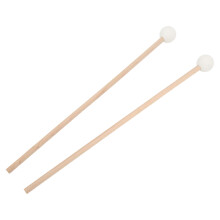 Pair of Bell Mallets with Maple Handles and Rubber Heads for Xylophone White