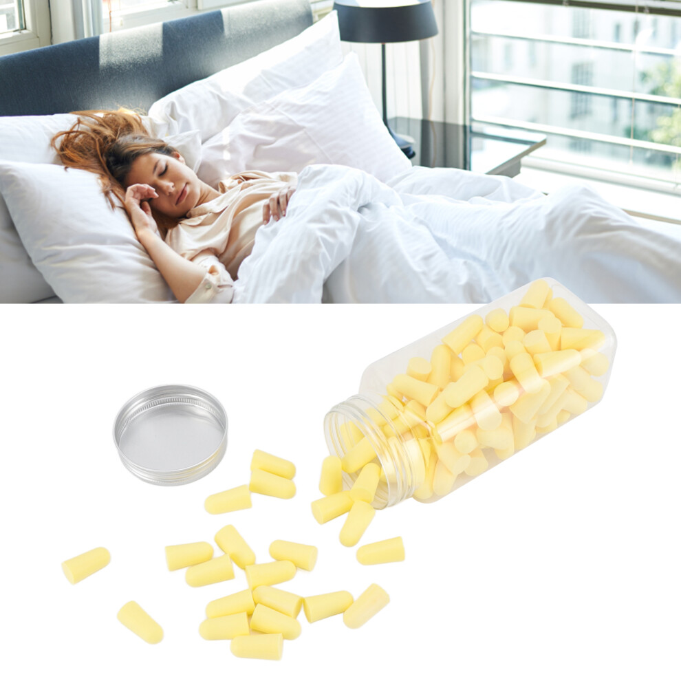 120pcs Yellow Soft Slow Rebound Sponge Sleeping Ear Plugs Noise Reduction