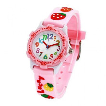 Waterproof Kids Watch Quartz Wristwatches for Boys Girls, Strawberry Pink