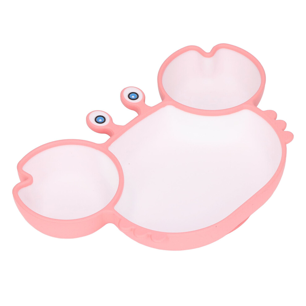 Crab Silicone Suction Plate With Cup Base For Kids 16X23cm Pink