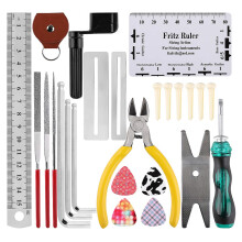 26PCS Guitar Repair Tool Kit with Carry Bag, Orange, 24*20*0.3cm