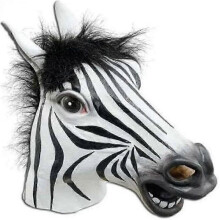 Full Head Zebra Rubber Mask Latex Animal Creepy for Halloween Party