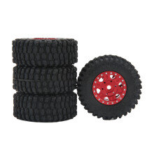 4 piezas de neumáticos de goma 1/24, 50 mm 20 mm, rojos, para coche RC