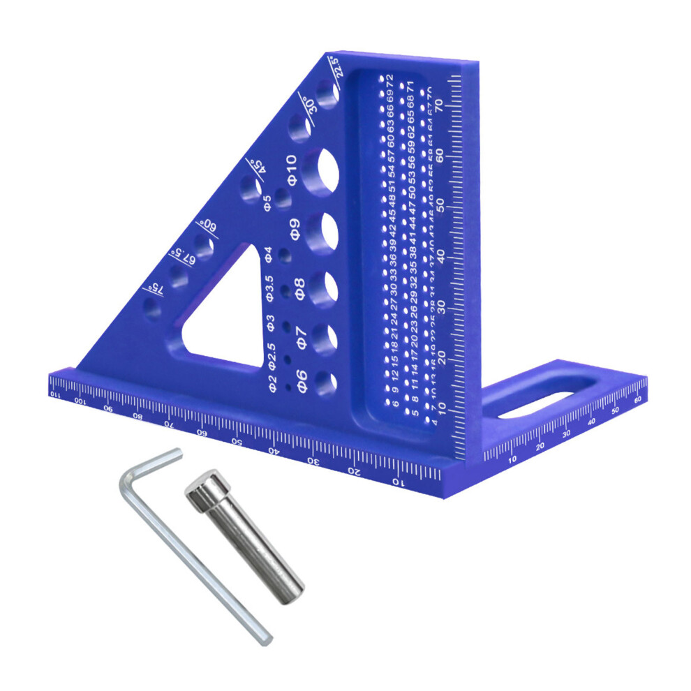 High Visibility Plastic Carpentry's Ruler With Alignment-Blue 7754000218820