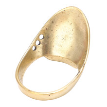 Brass Archery Thumb Ring with Anti-Lost Rope, Gold for Hunting & Competition