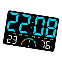 Schlankes Profil, große LED-Digitaluhr, Temperatur--blaues Licht