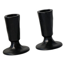 Bougeoirs coniques en métal et fer, bougeoirs rétro en-Noir