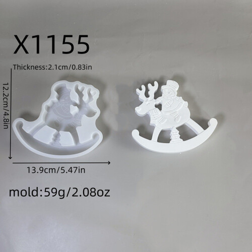 Reindeer Silicone Mold,Xmases Reindeer Epoxy Casting Mold 2