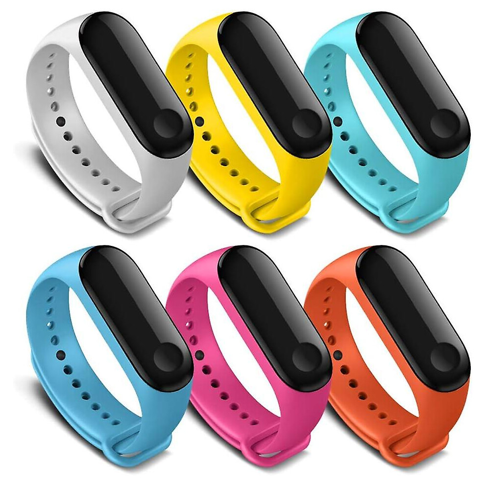 Kikidex (As Show, One Size) Bands Compatible With Xiaomi Mi Band 4 Smartwatch Wristbands Replacement Band Accessaries Straps Bracelets For Mi4 (6 Colors) Light