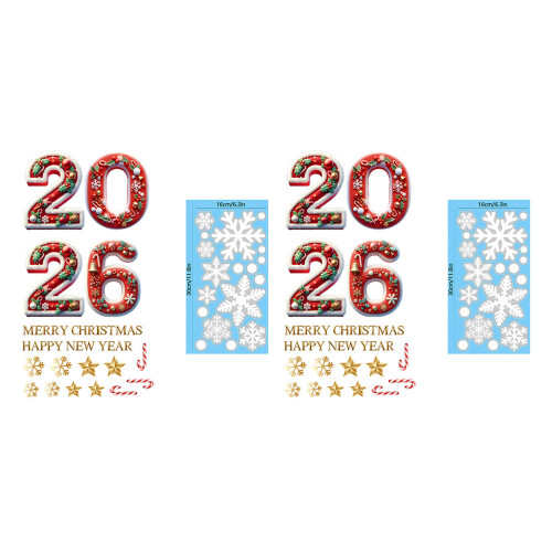 DIY Christmas Decal Reindeer Snowflake 2026 New Year PVC 4 On OnBuy Pmkkmpd 