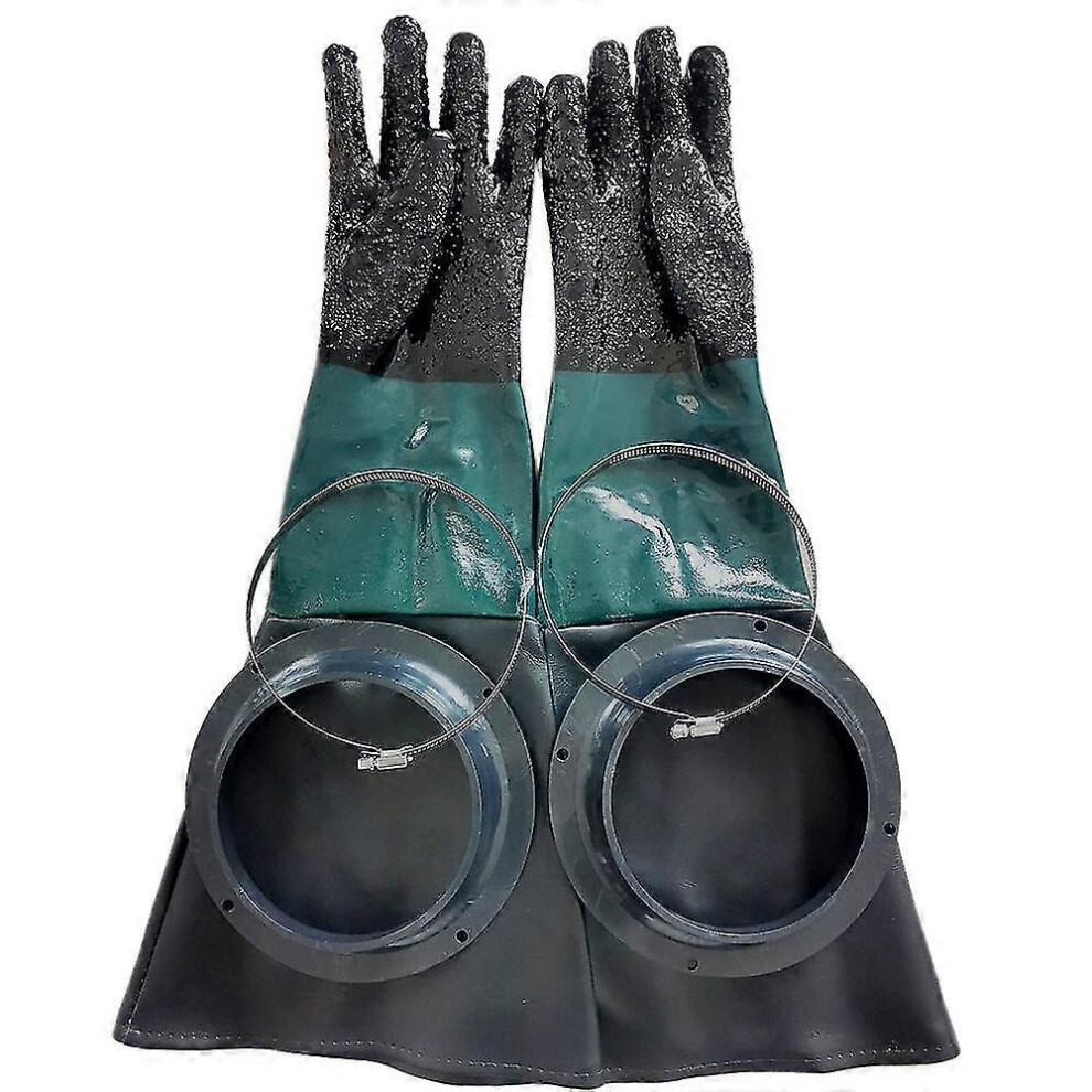 Kikidex (As Show, One Size) Sandblasting Gloves Sandblaster Parts 60Cm With O Rings For Sandblast Cabinet
