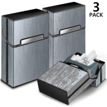 (As show, One size) Cigarette Case Pack Of 3 Metal Cigarette Case For 20 Cigarettes,gray