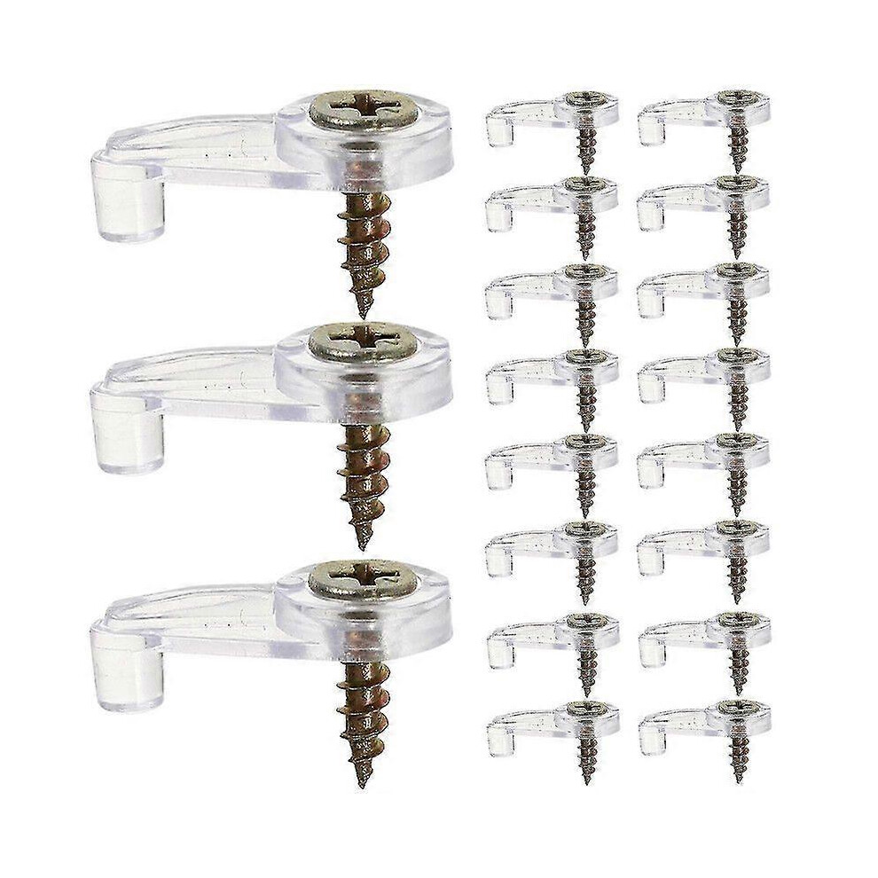 Kikidex (As Show, One Size) 100Pcs Glass Retainer Clips Cabinet Door Mirror Glass Fixing Clips With Screws