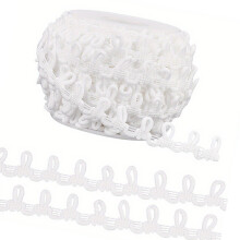 Sewing Collar Closure 20Yard Long Elastic Button Straps-White