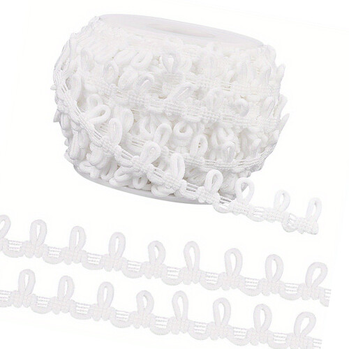 Sewing Collar Closure 20Yard Long Elastic Button Straps-White