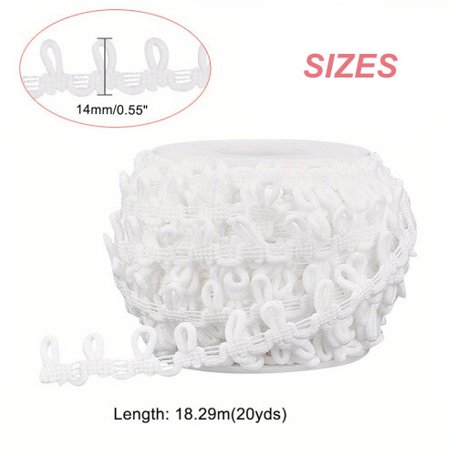 Sewing Collar Closure 20Yard Long Elastic Button Straps-White 2