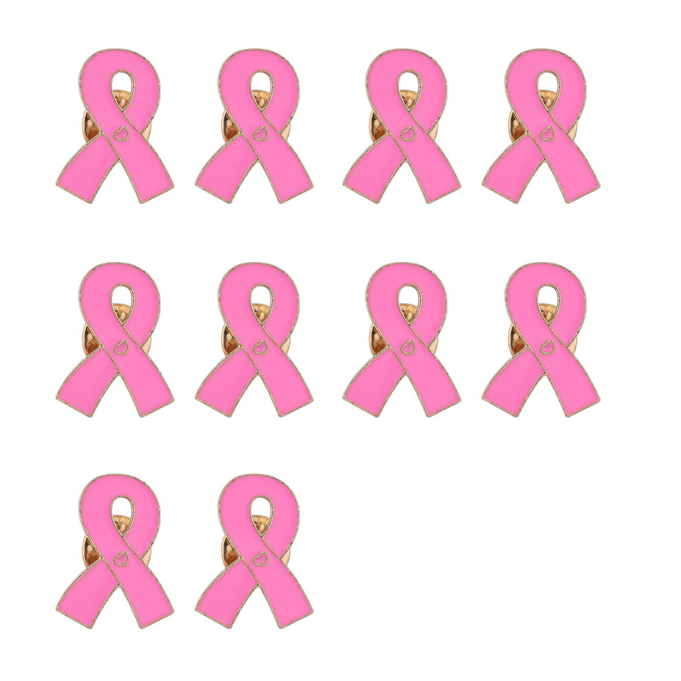 Pink 10Pcs Cancer Awareness Brooch With Back Clasp Awareness Lapel