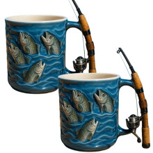 Tasse de pêche personnalisée tasse à café de voyage,-2 pièces