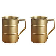 Traditional Double Walled Untarnished Coffee Cups 500ml-Gold