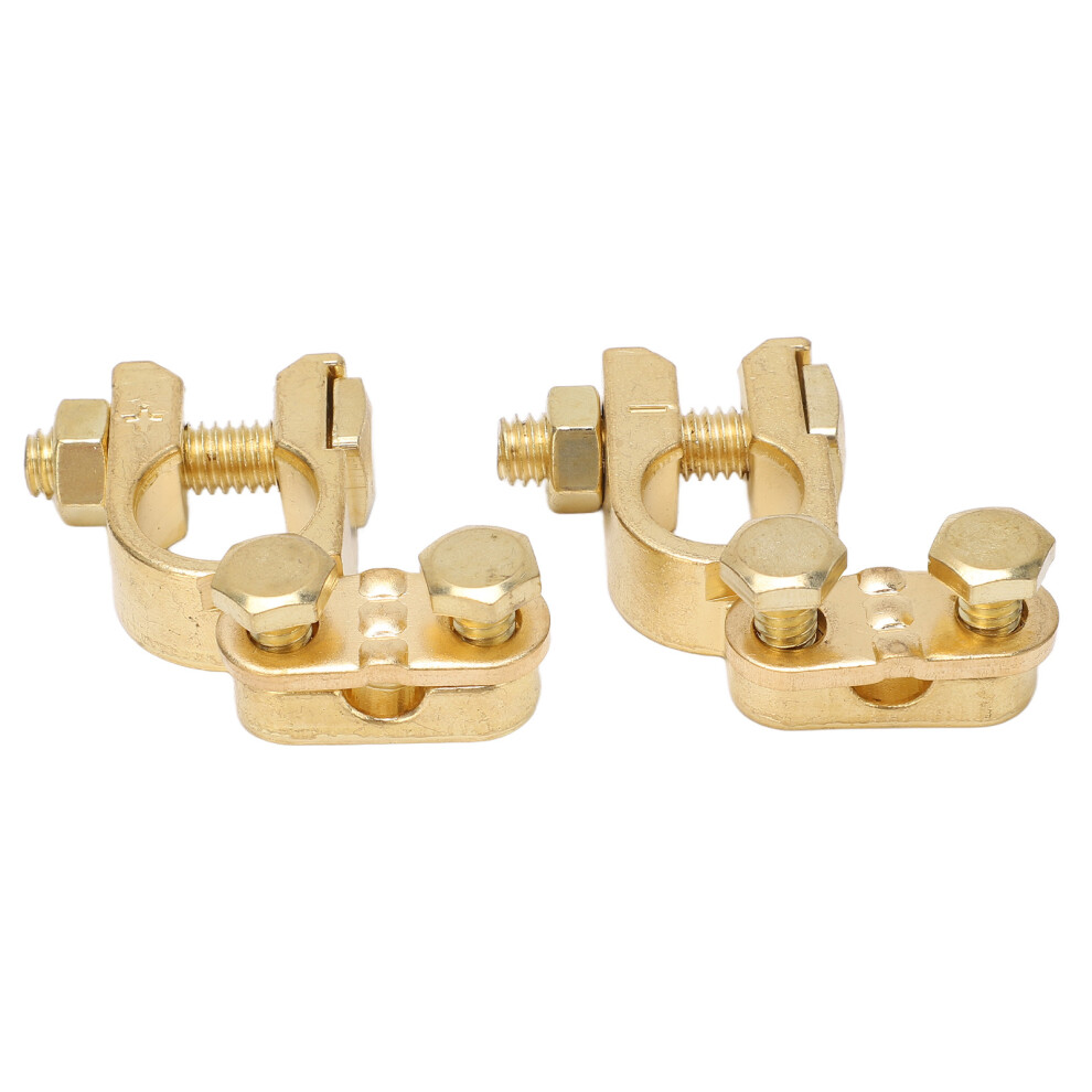 Brass Car Battery Terminals 2Pcs Positive Negative For Rv Atv Boat Use 7681357026870