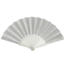 Accent scintillant de ventilateur tenu dans la main de-Argent