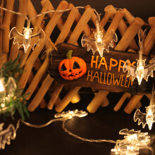Halloween Fledermaus Lichterkette Typ 1 3 m 20 LEDs Warmweiß