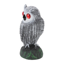 Realistic Owl Decoy with Shiny Red Eyes for Effective Bird Deterrence