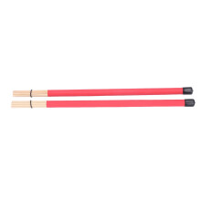 Percussion-Trommelbürste & Stick-Set 2 Stück Bambus-Mallets für Drummer Rot