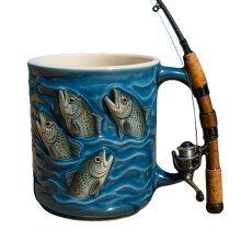 Coffee Mug with Handle Fishing Mug Funny Travel Coffee Cup-1pcs