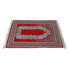 110x70x0.2cm Dark Red Rugs 1pc Delicate Prayer Carpet Muslim Prayer Theme Carpet Unique Muslim Pray