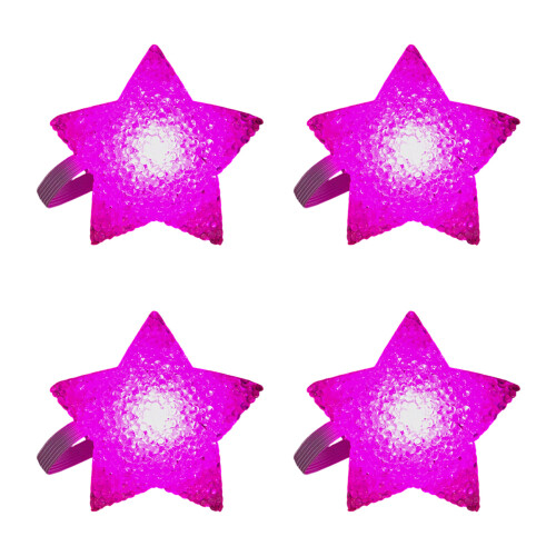 4 Pack Plastic LED Star Dance Property Portable-pink pink light